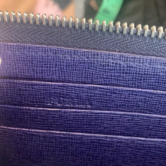 Furla Blue Saffiano Leather Wallet - Picture 6 of 8